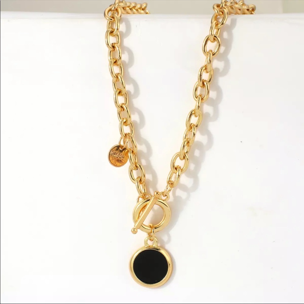 NEW 18K GOLD CHAIN TOGGLE NECKLACE - Picture 9 of 10